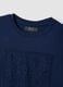 Blaues Regular-Fit T-Shirt aus reiner Baumwolle mit Lochdetail_5