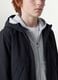 Black oversized rain jacket with hood and zip for boys_2