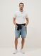 Light blue denim Bermuda shorts in pure cotton, regular fit_0