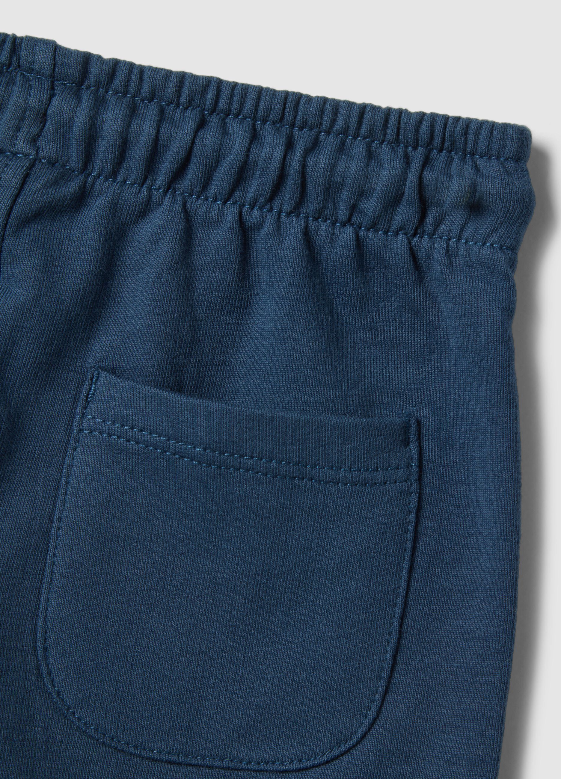 Blue pure cotton regular fit shorts for babies