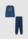 Boys' regular fit blue camouflage pure cotton pyjamas_0