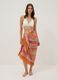 Orange pure cotton pareo with patterned print_0
