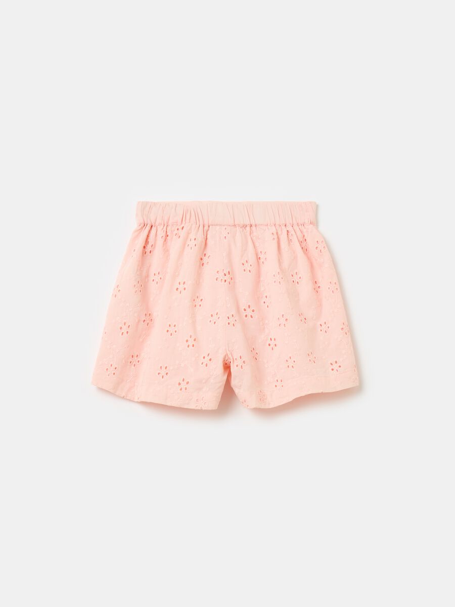 Cotton broderie anglaise shorts with bow_1
