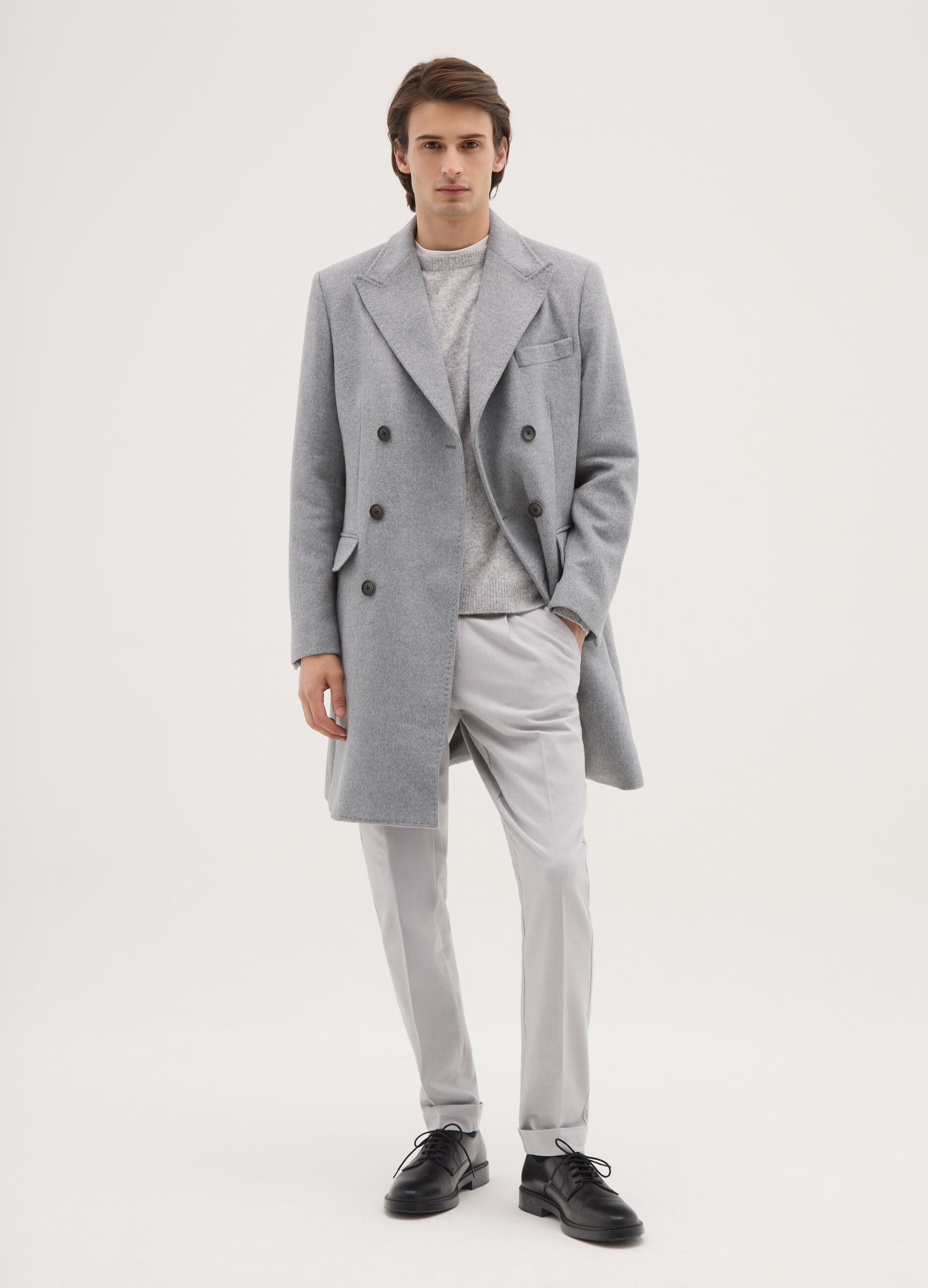 Casaco cinzento de abotoamento duplo regular fit