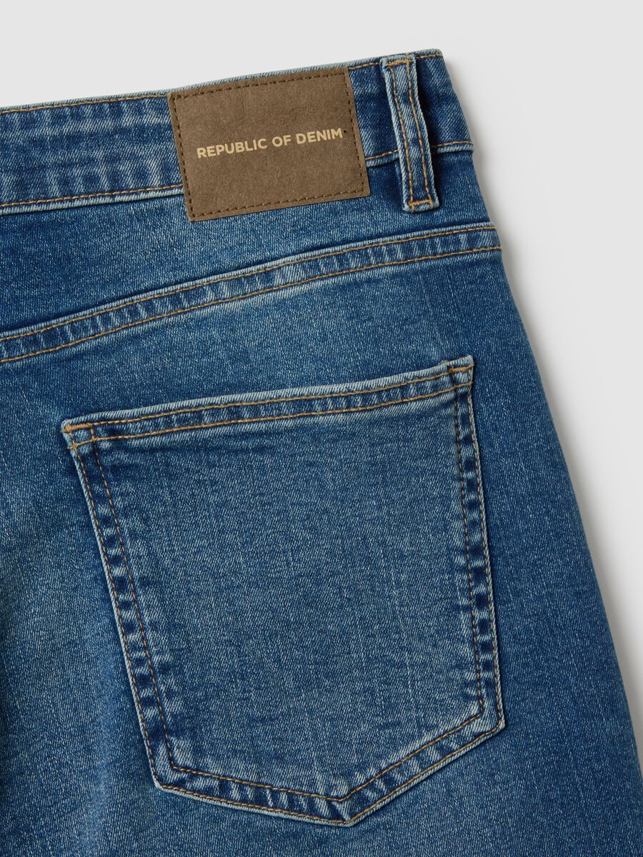 Blue Stretch Cotton Skinny Fit Jeans_5