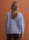 Blau melierter Rundhals-Pullover aus Stretchwolle_3