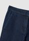 Blue slim fit stretch denim cotton blend trousers_5