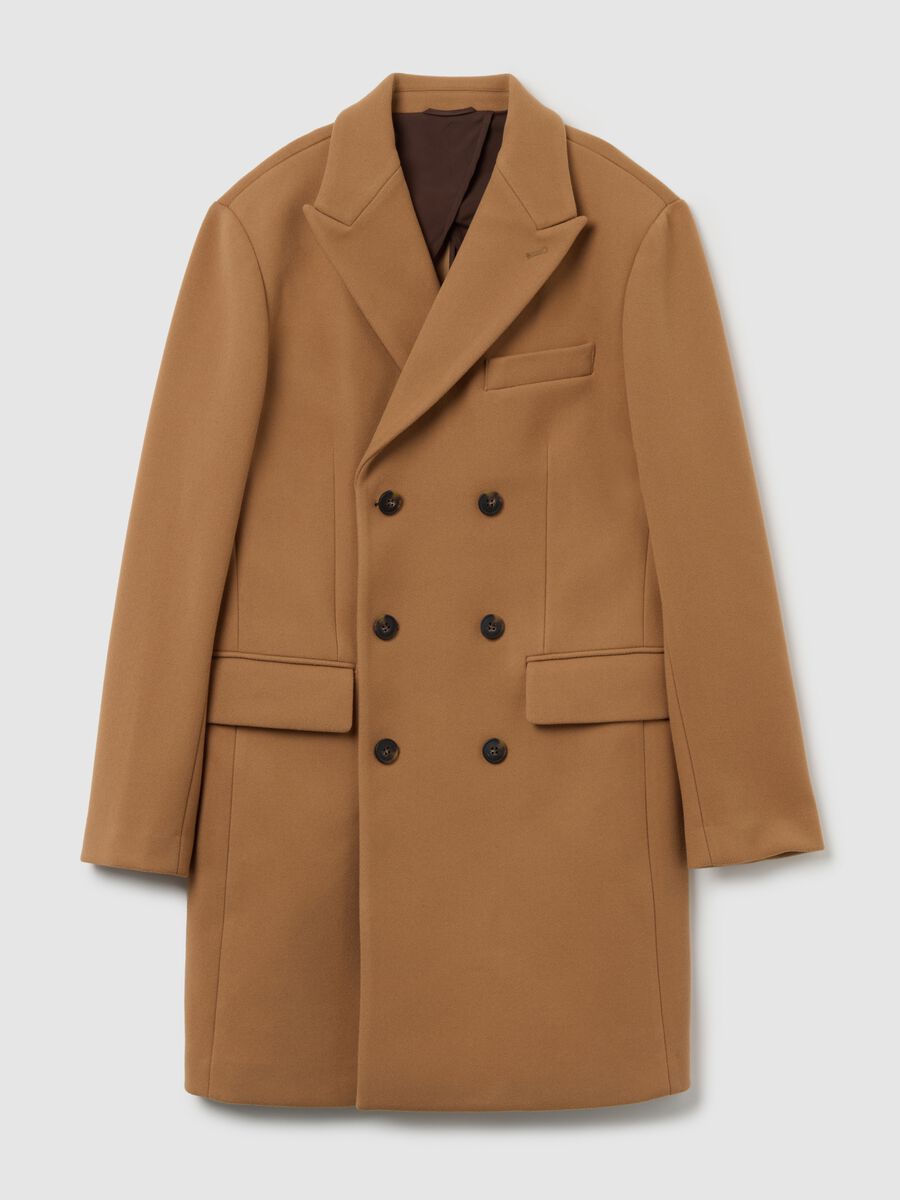 Elegant brown regular fit coat with buttons_4