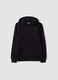 Black organic cotton hooded sweatshirt, regular fit, for boys_4