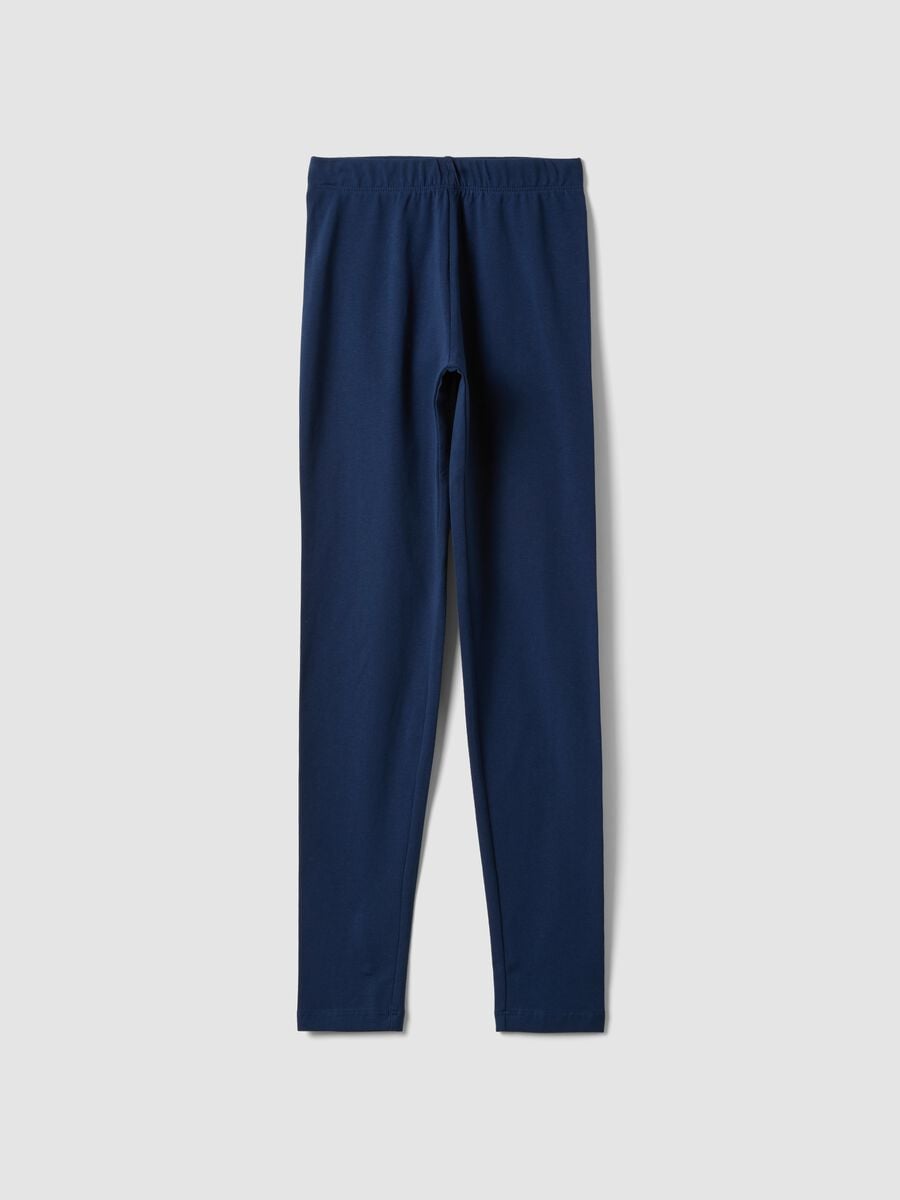 Leggings skinny blu in cotone organico elasticizzato per ragazza_3