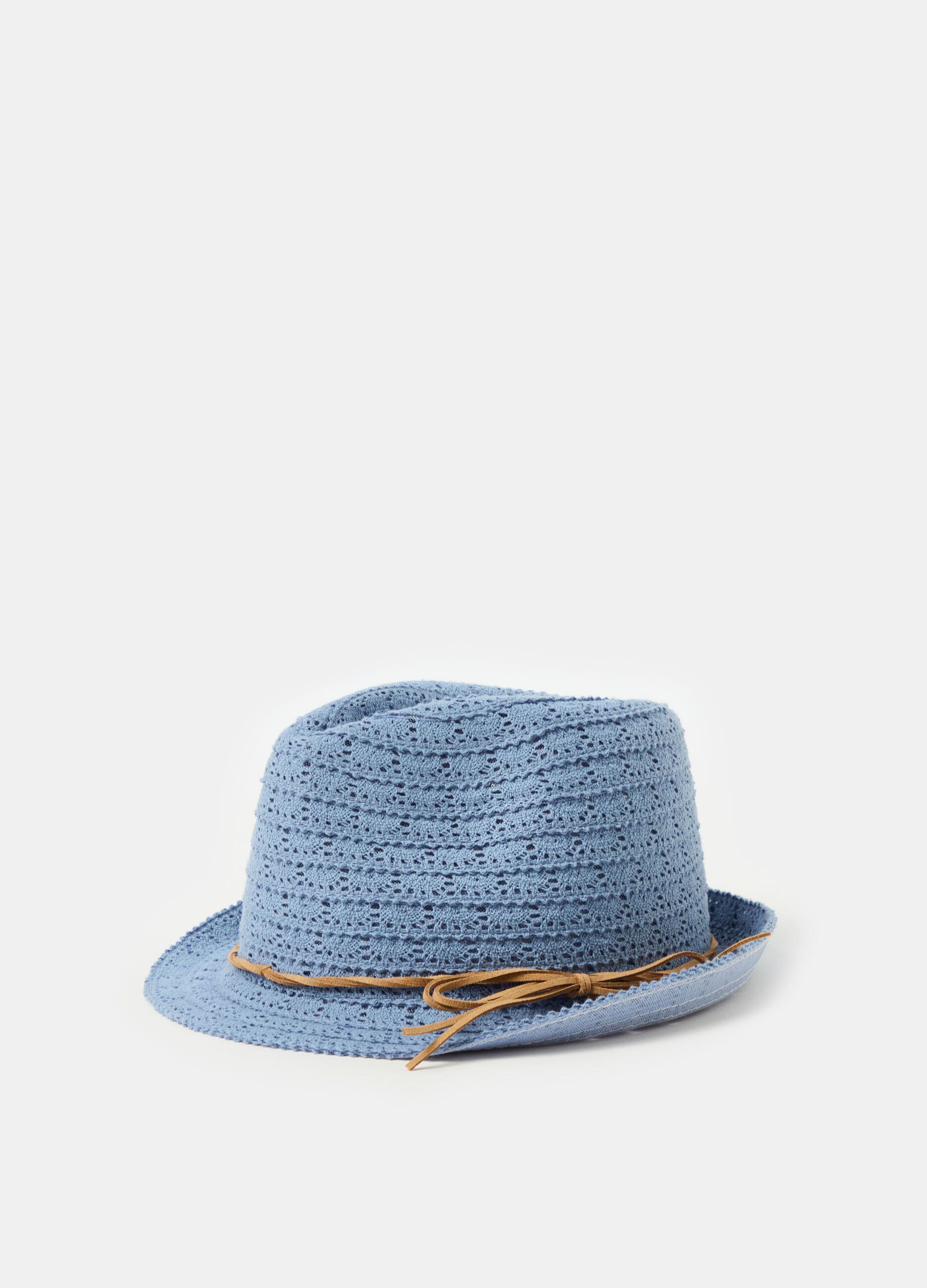 Trilby hat with openwork design