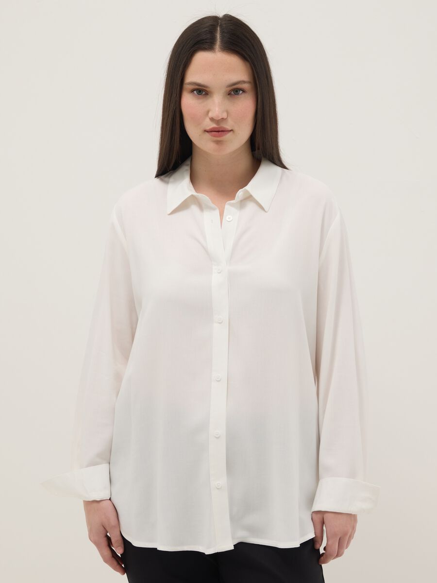 White Pure Viscose Shirt Regular Fit_0
