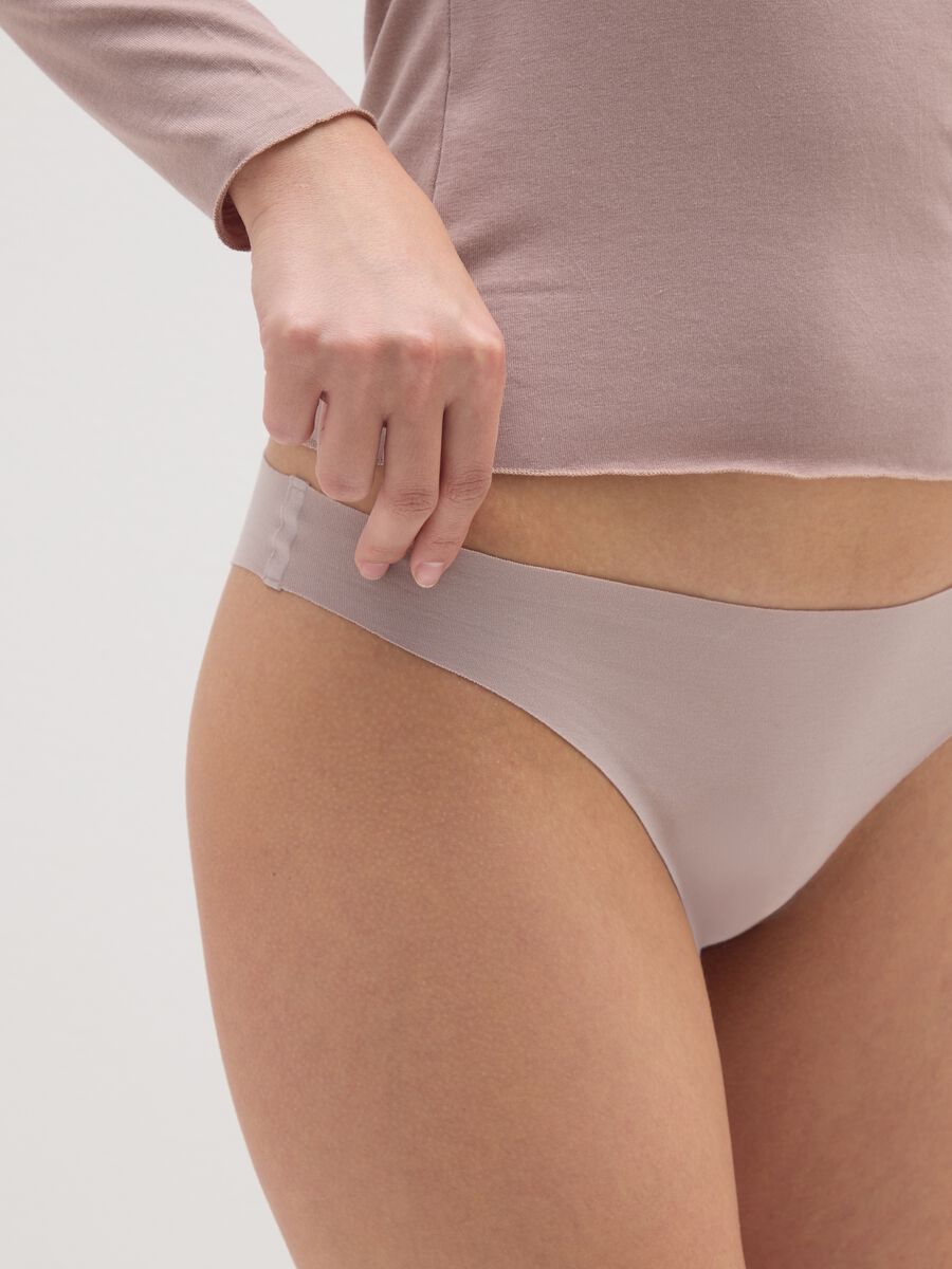 Beige stretch cotton Brazilian brief_3