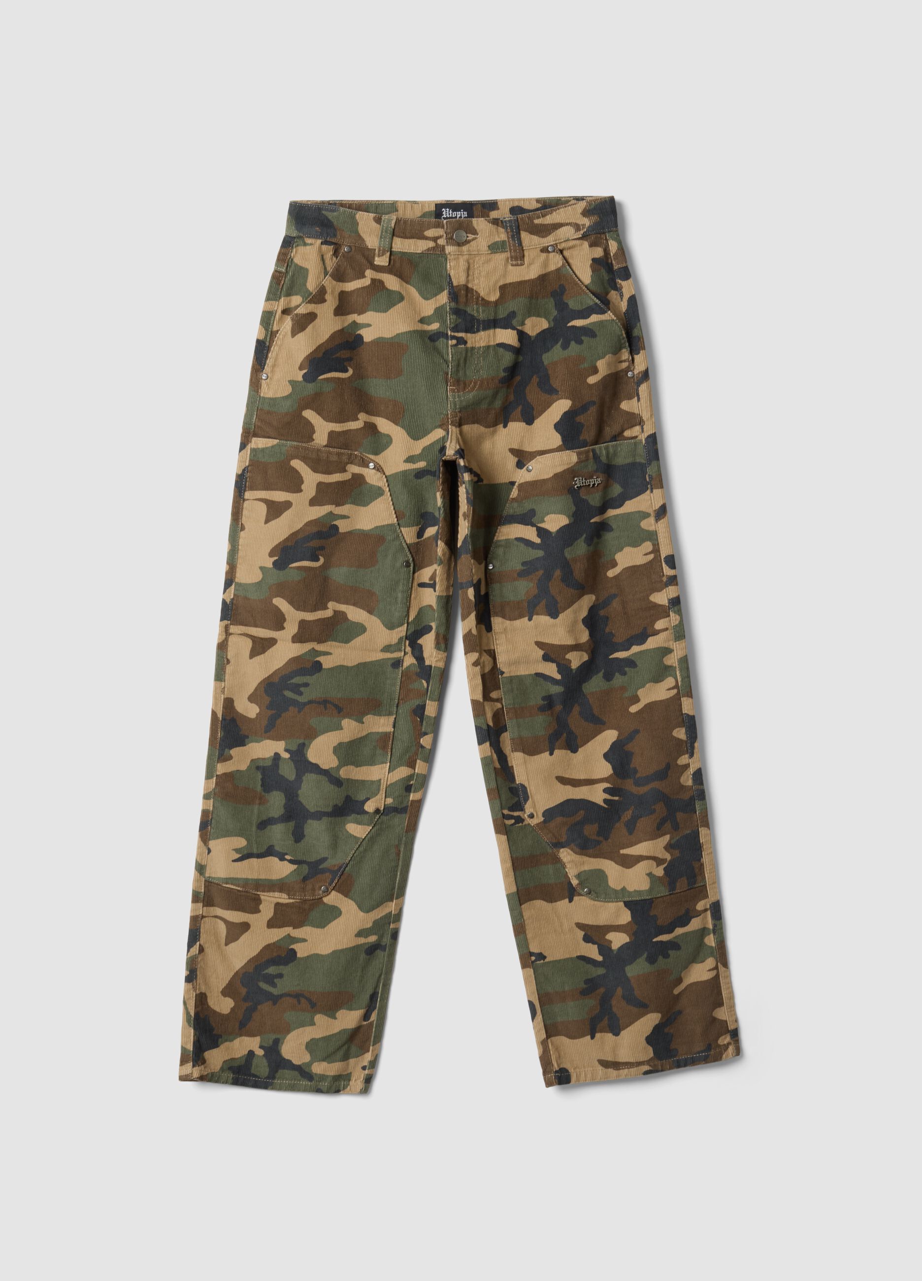 Corduroy Carpenter Pants Washed Camo