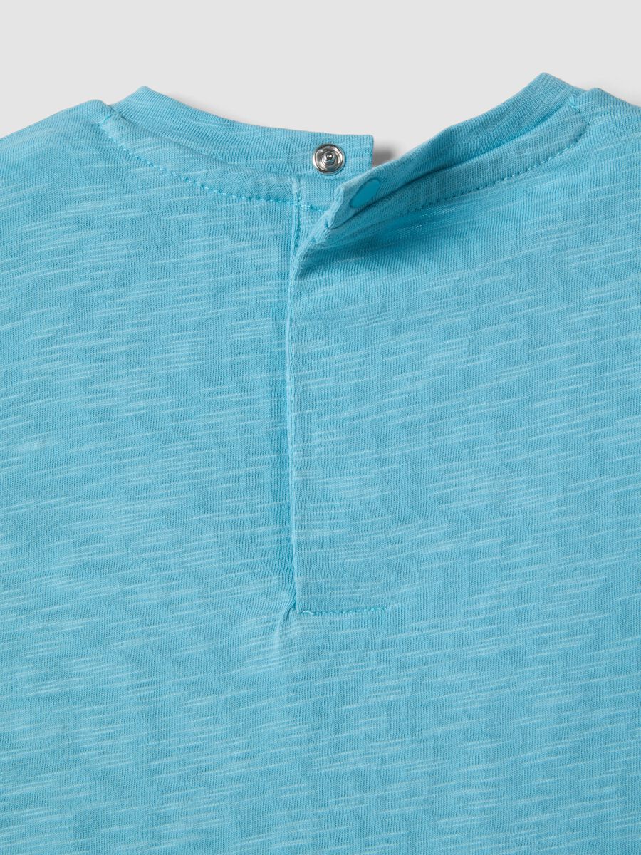 Light blue pure cotton children's t-shirt regular fit with pocket_3