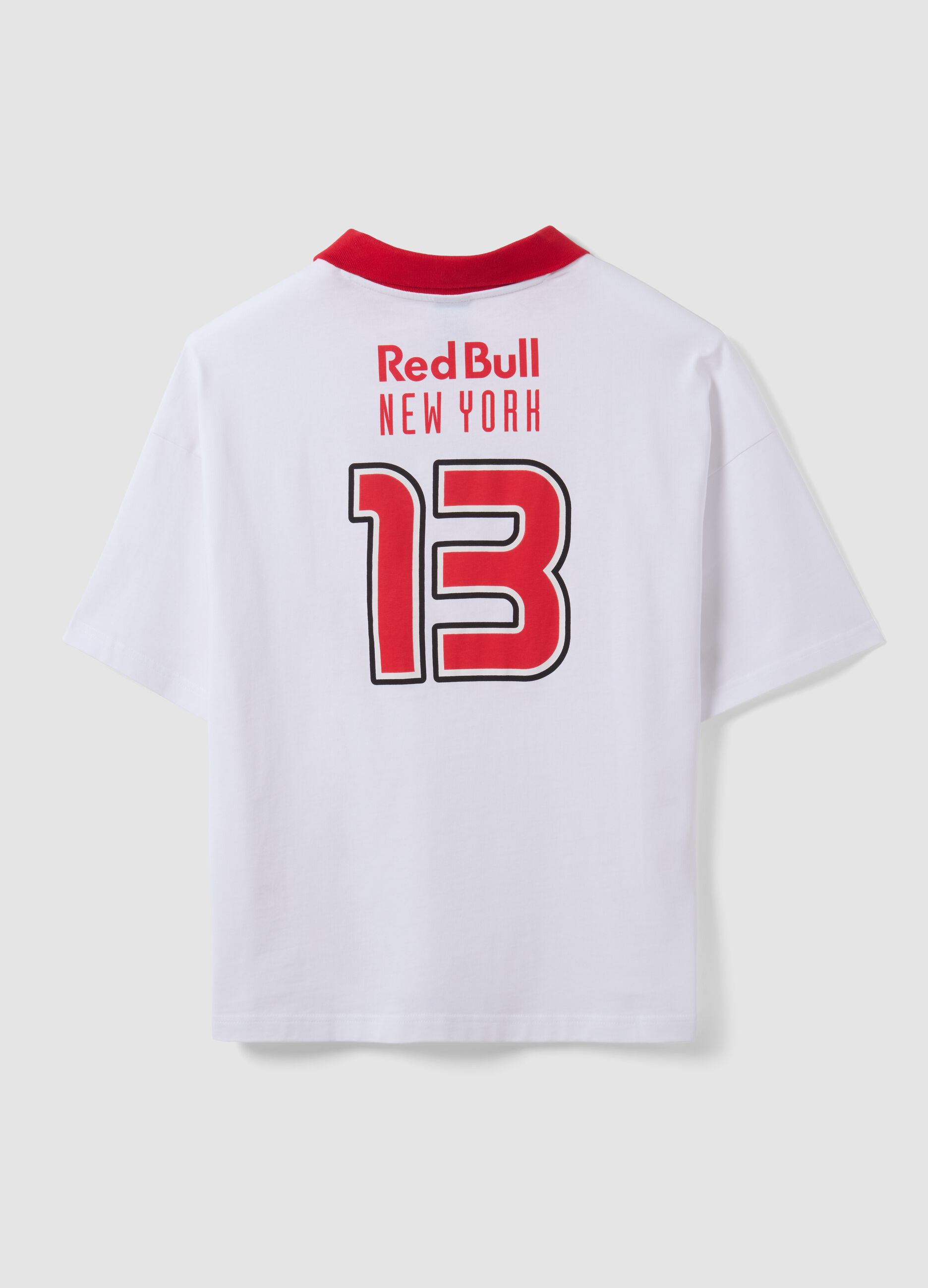 White pure cotton T-shirt with New York Red Bulls print