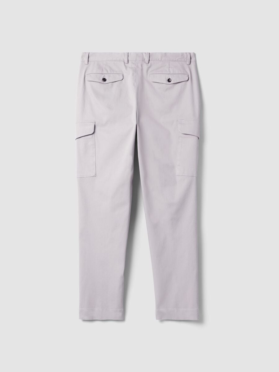 Grey comfort-fit stretch cotton twill cargo trousers_6