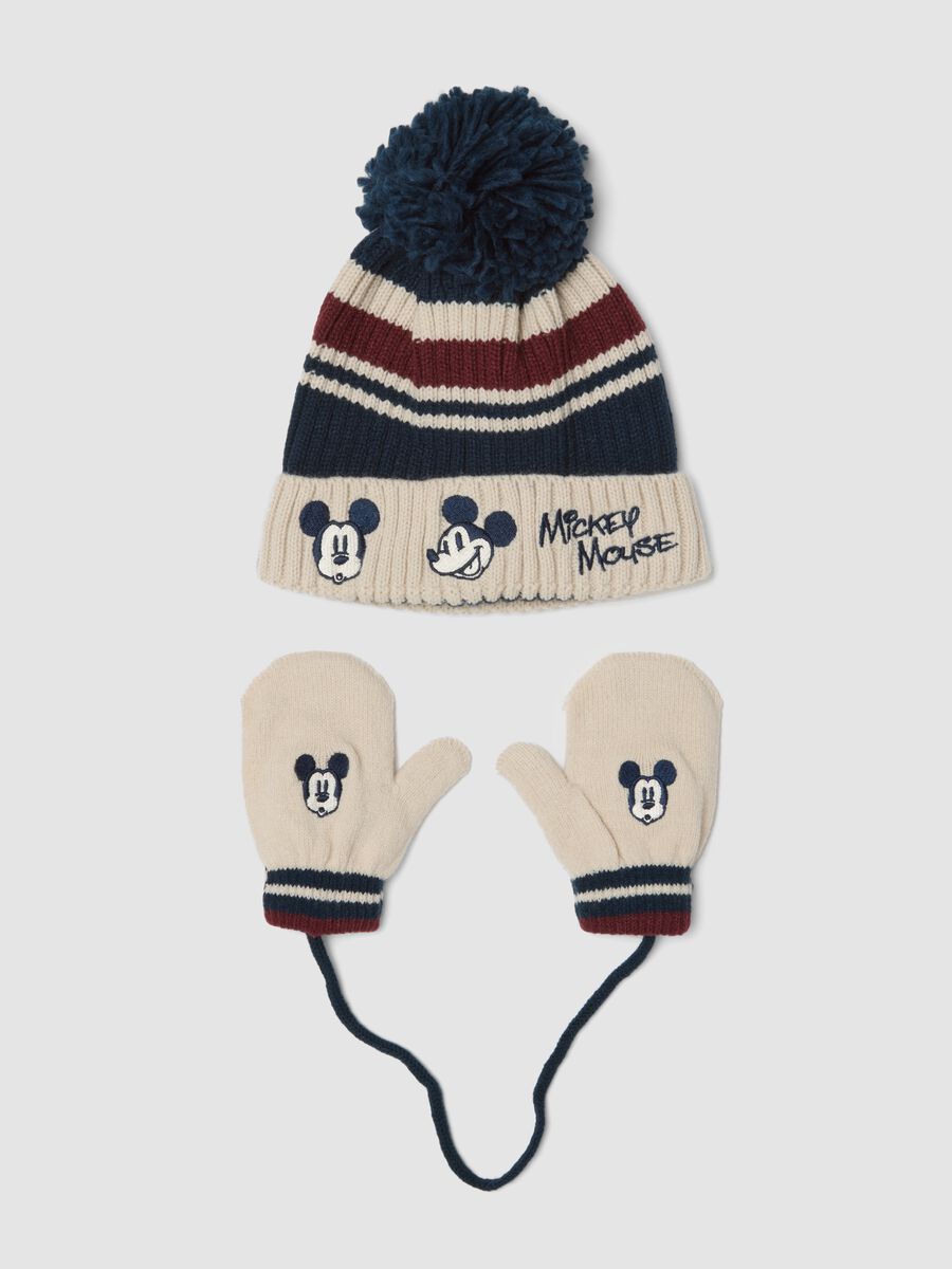 Set cappello e muffole multicolor con ricami Mickey & Friends_0