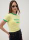 Yellow stretch-cotton tank top with Brazilian Girl print, regular fit_0