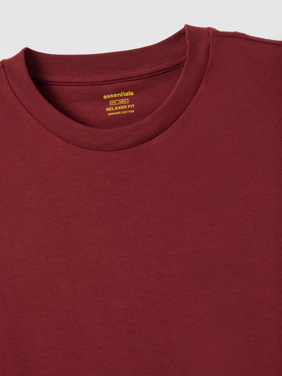 Red pure cotton relaxed fit T-shirt_5