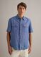 Men's blue shirt in linen and cotton blend_2
