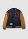 Blue Boy's Bomber Jacket with Buttons_3