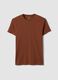 Brown short-sleeve pure cotton regular fit T-shirt_4