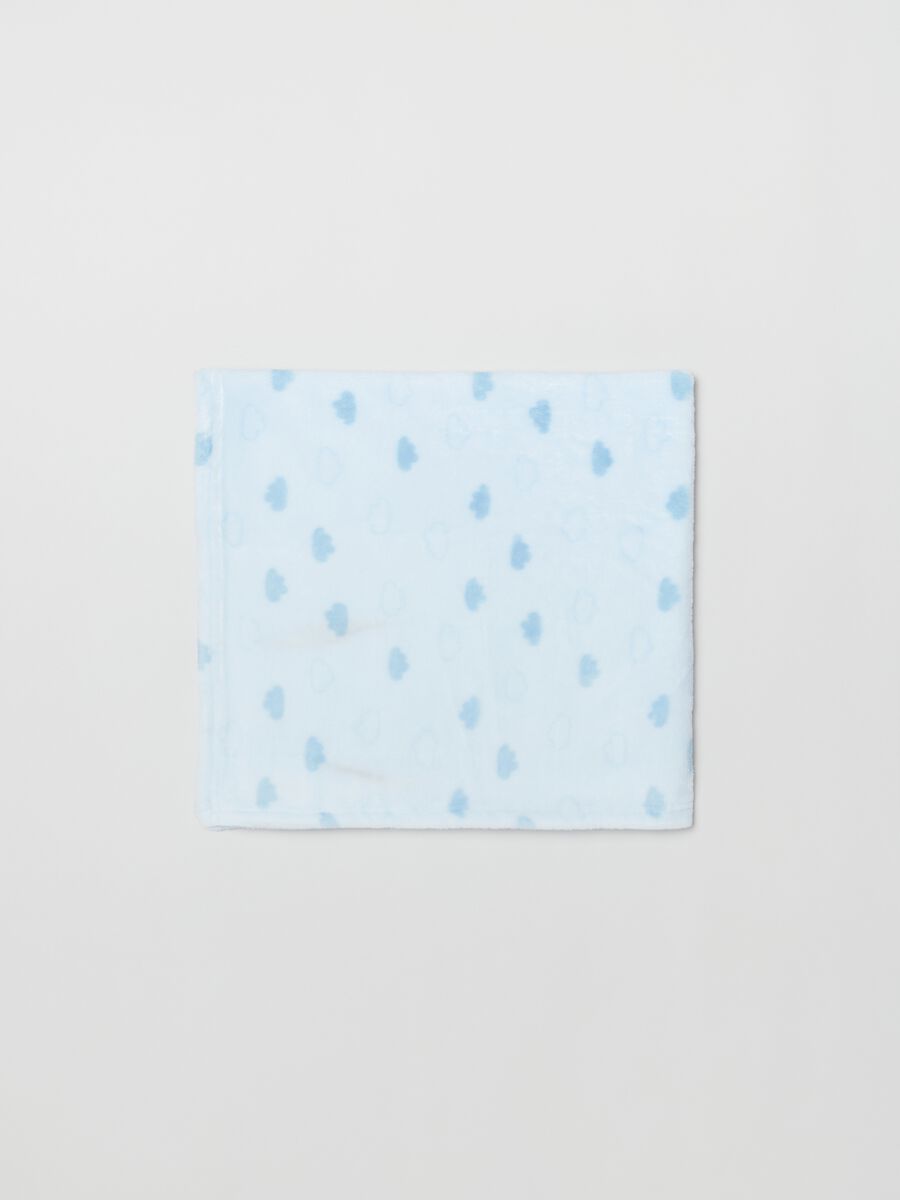Velour blanket with clouds print_0