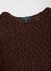 Brown pure cotton sweater with perforated pattern, regular fit_5