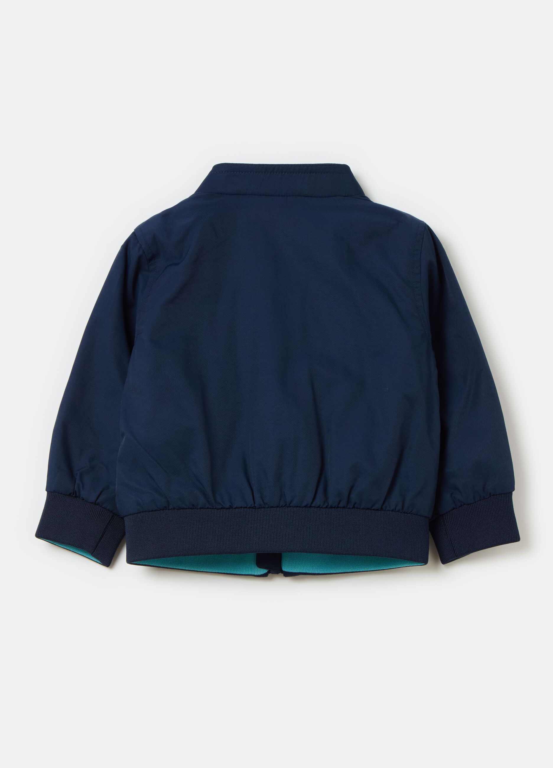 Bomber jacket with sail boat embroidery