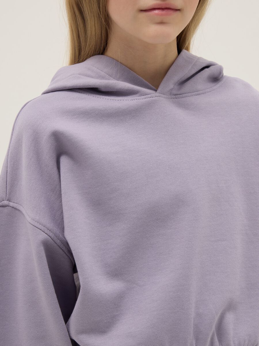 Girls' Pure Cotton Purple Hoodie with Relaxed Fit_2