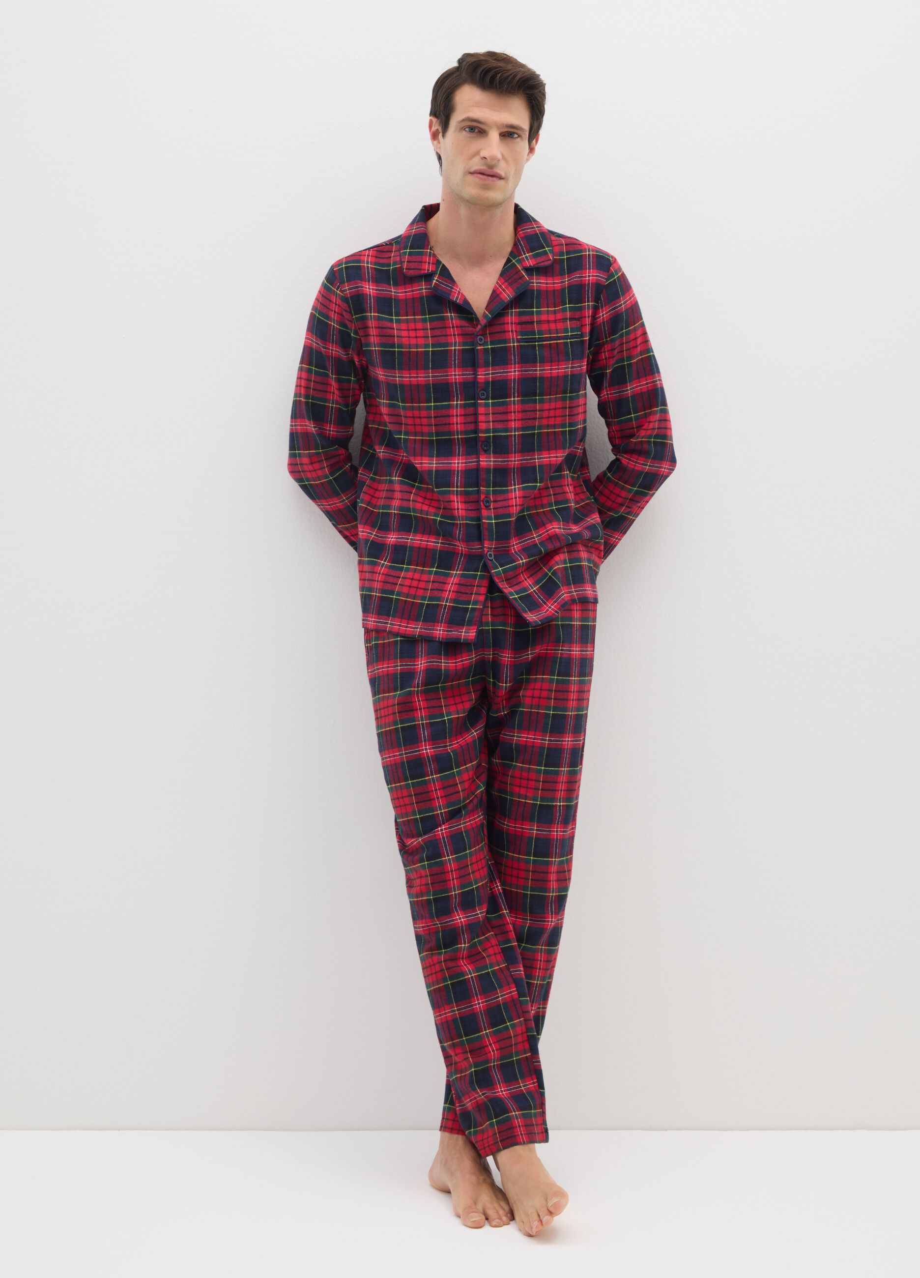 Regular fit multicolour pure cotton check pyjama