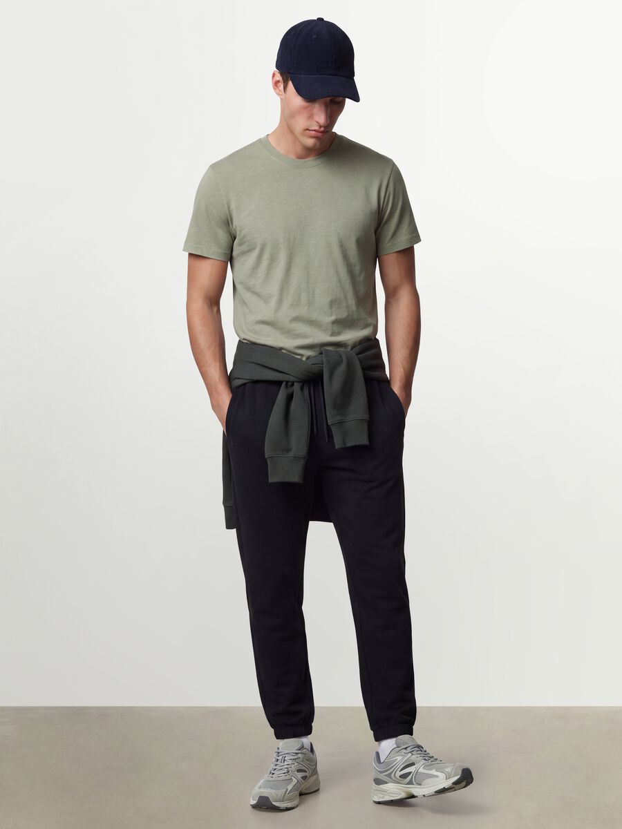 Grey regular-fit short-sleeve pure cotton T-shirt_0