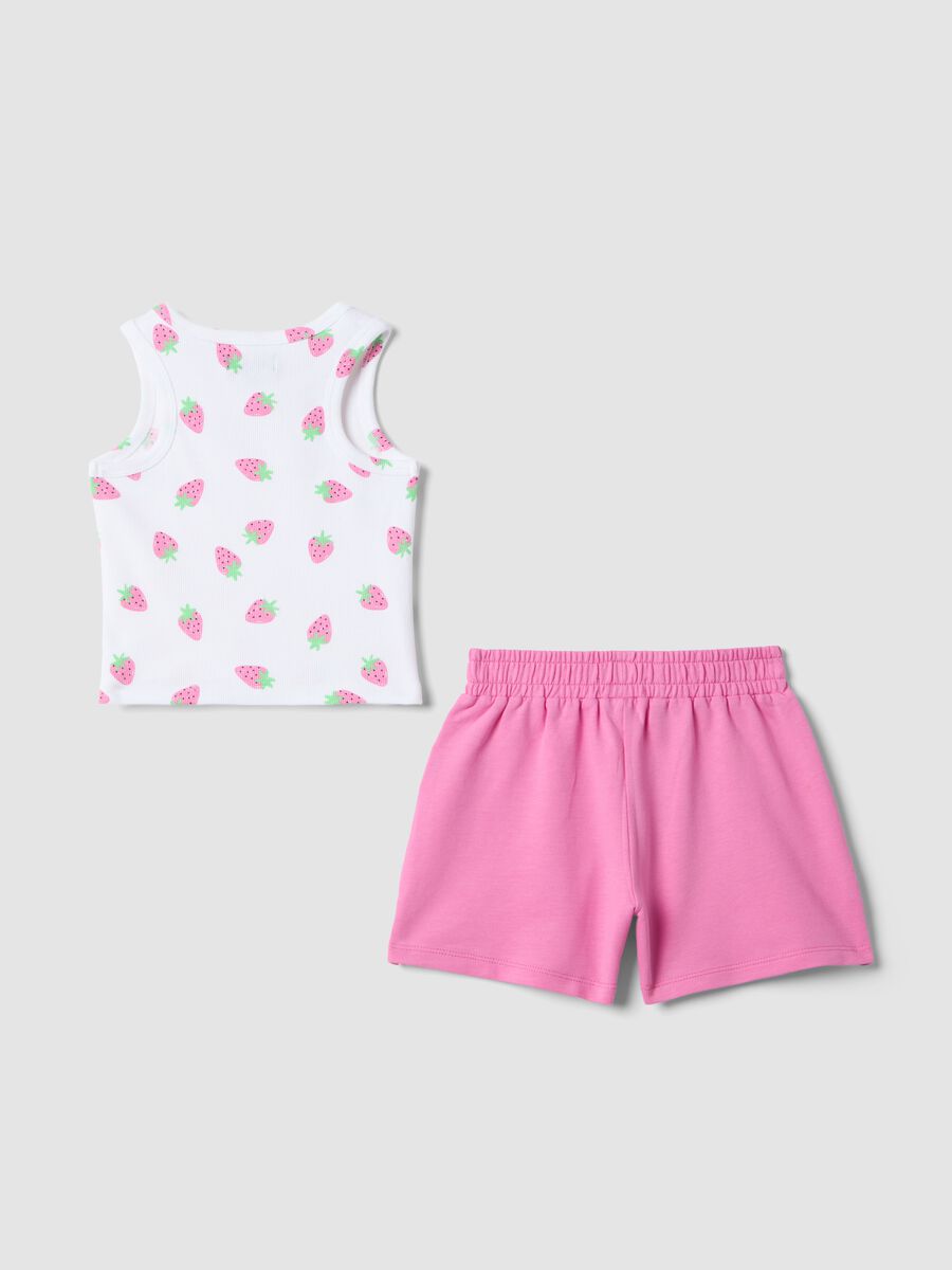 Multicoloured stretch cotton set for girls with regular fit_1