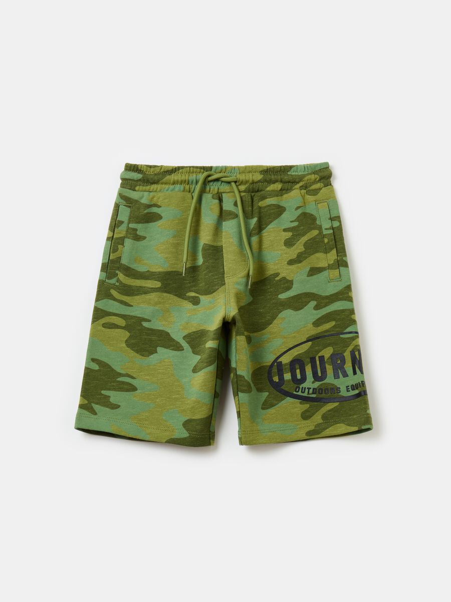 Camouflage Bermuda shorts with drawstring_0