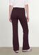 Brown ribbed pure cotton flared leggings_2