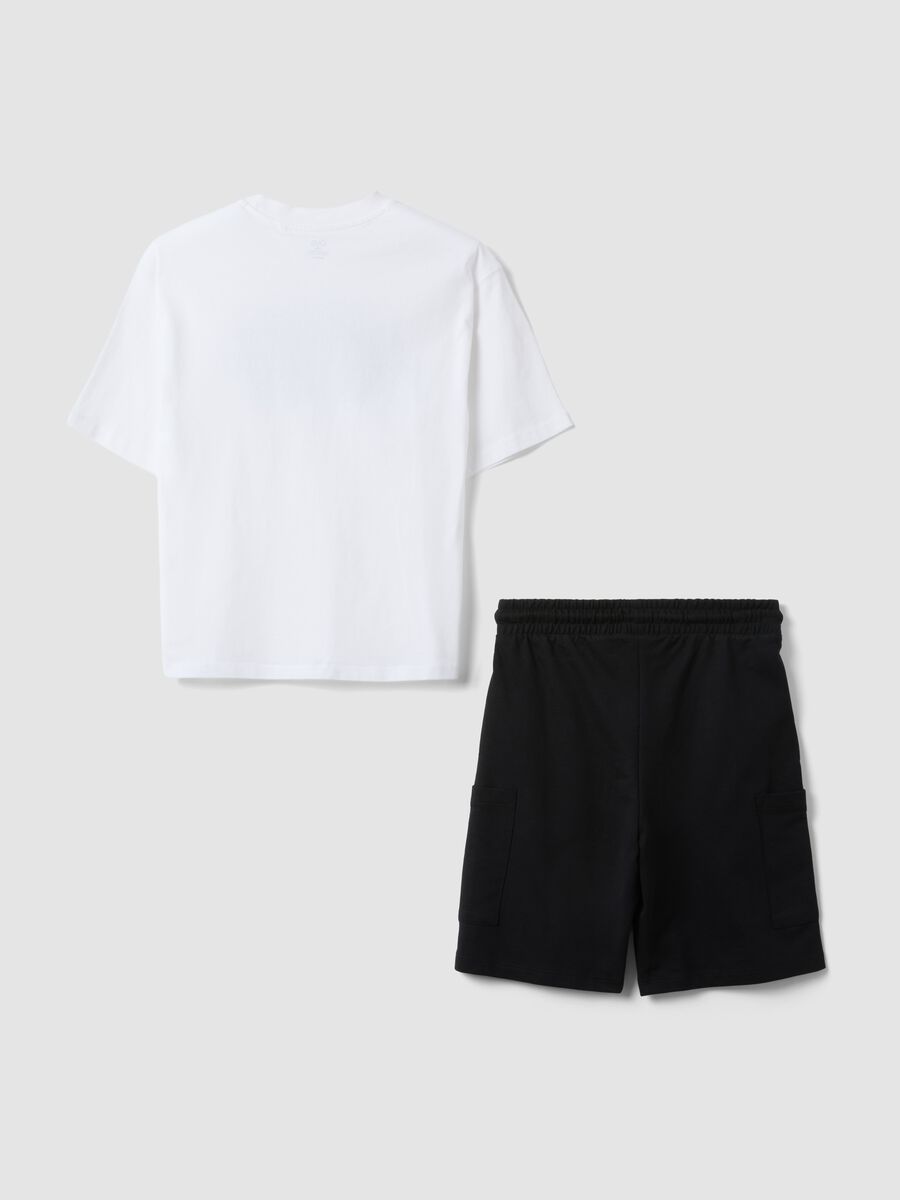 Black and white pure cotton printed boys&rsquo; co-ord set, oversized fit_4