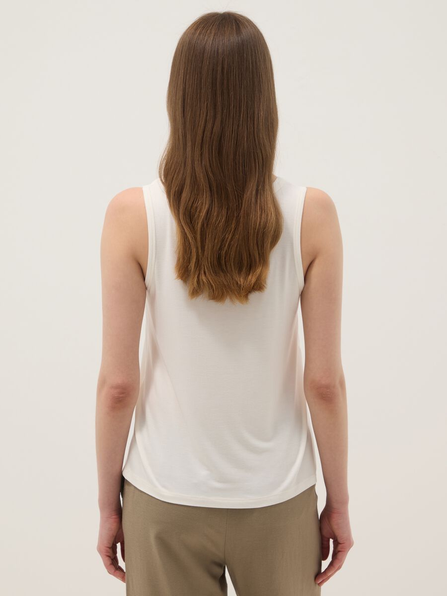 White stretch viscose tank top, regular fit_3