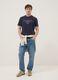 Blaues T-Shirt aus reiner Baumwolle mit kurzen &Auml;rmeln, Regular Fit_0