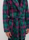 Multicolour checked coral fleece dressing gown with belt_3