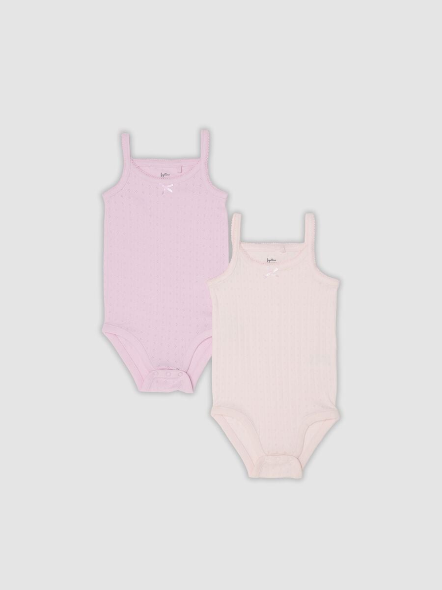 2-pack pink organic cotton pointelle bodysuits for baby girl_0