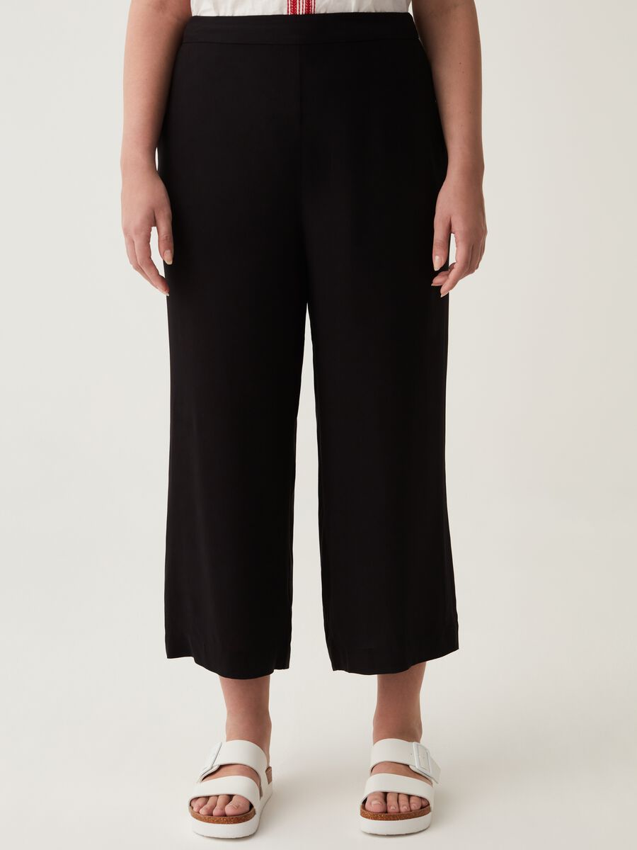 MYA Curvy cropped trousers in viscose_1