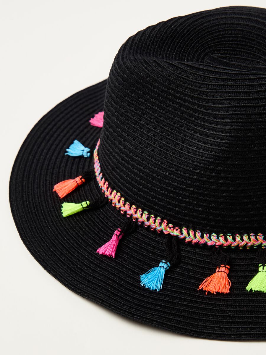 Trilby hat with tassels_1