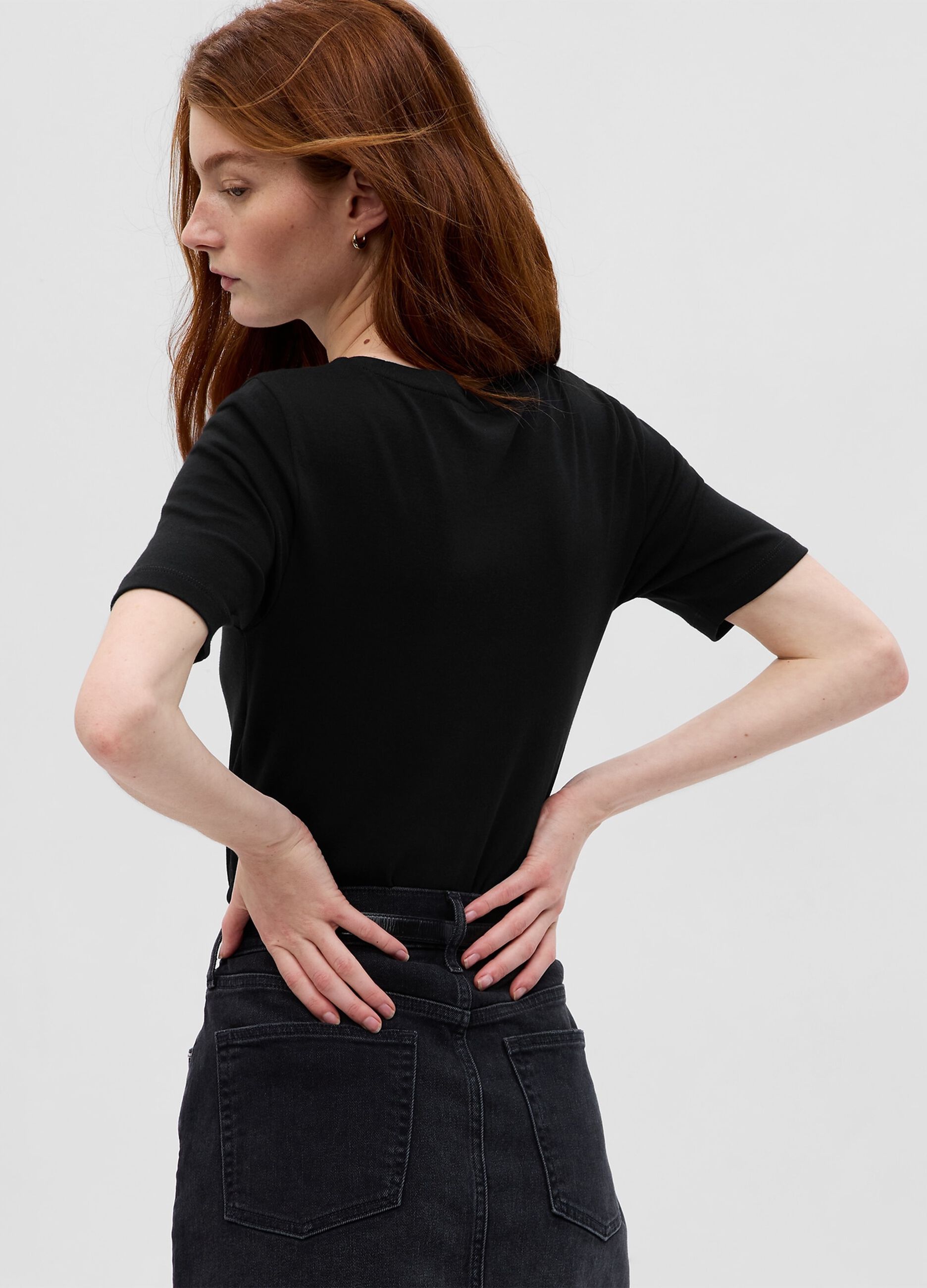 T-shirt in stretch cotton and viscose blend