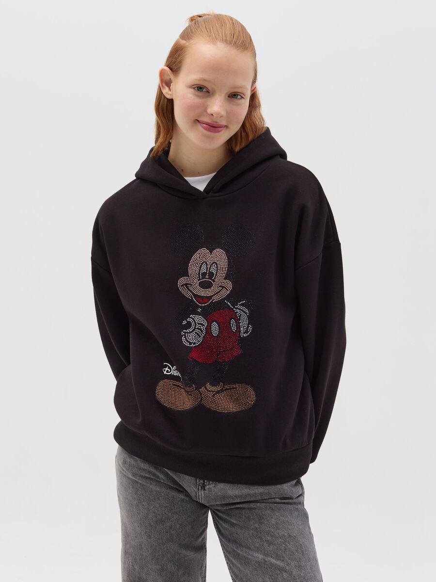 Sweatshirt with hood and Mickey Mouse in diamant&eacute;s_0