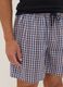 Blue organic cotton checked pyjama shorts_2