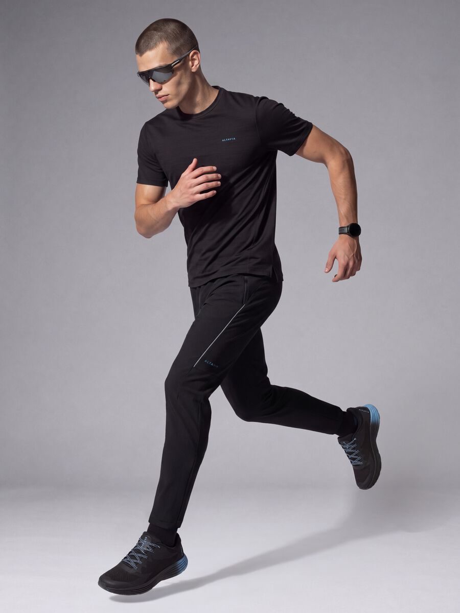 Black Easy Dry ALTAVIA stretch running trousers_0