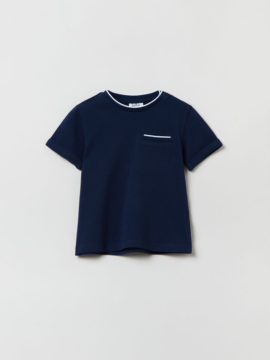 T-shirt in piquet with contrasting trims_0