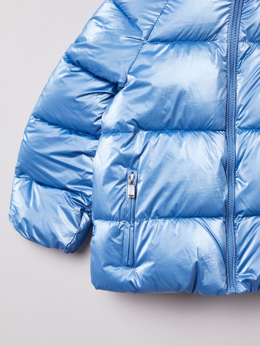 Shiny quilted down jacket with hood_2
