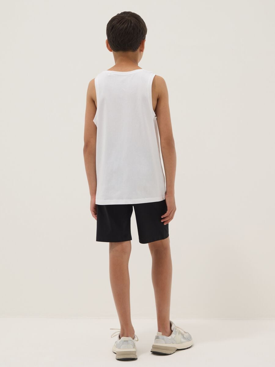 Black and white pure cotton set with top and shorts_1